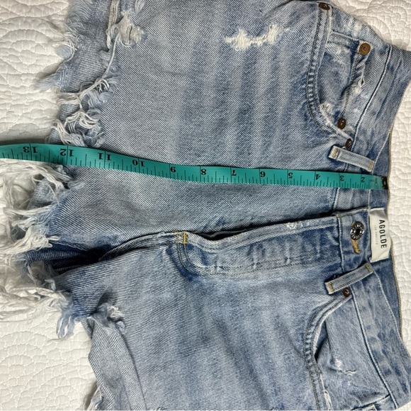 Agolde Light Blue High Waist PARKER VINTAGE CUT OFF SHORT - Picture 5 of 10
